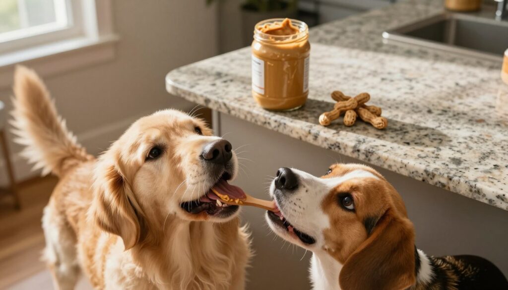 dogs and peanut butter dogs and peanut butter