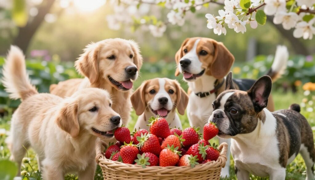 dogs and strawberries