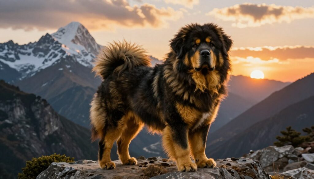 The Tibetan Mastiff is a powerful and ancient largest canine breed The Tibetan Mastiff is a powerful and ancient largest canine breed