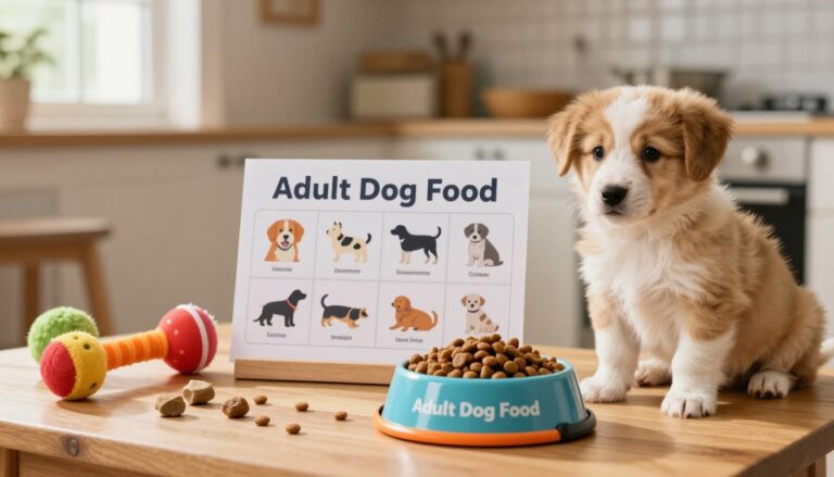 when to switch to adult dog food