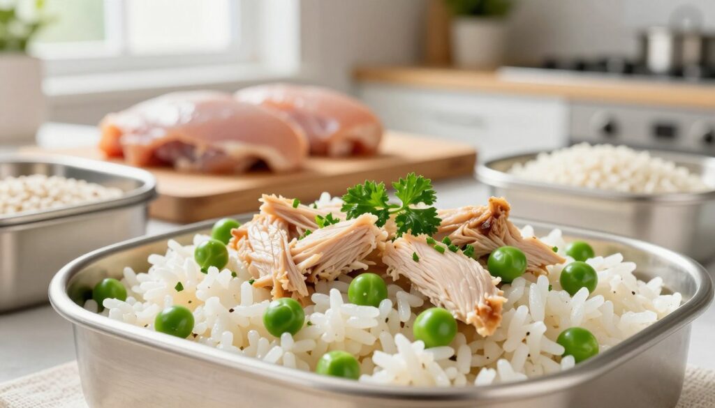 homemade chicken and rice dog food